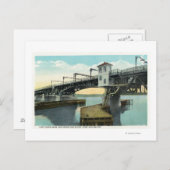 Noordbrug die Lewiston en Auburn verbindt Briefkaart (Voorkant / Achterkant)