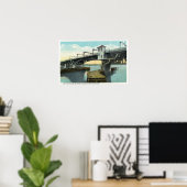 Noordbrug die Lewiston en Auburn verbindt Poster (Thuiskantoor)