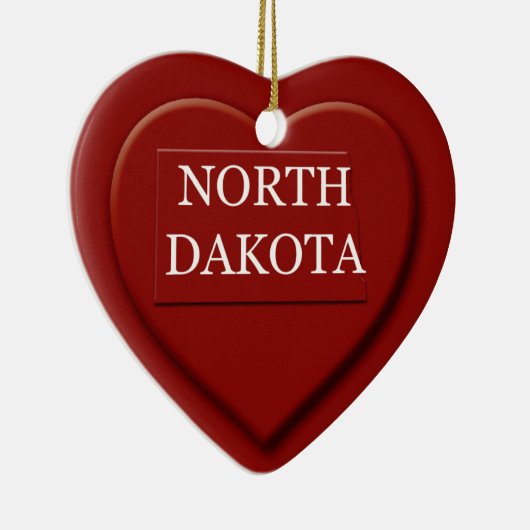 NoordDakota Heart Map kerstversiering Keramisch Ornament (Rechts)
