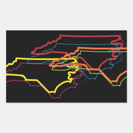 noordelijk carolina pride blur rechthoekige sticker (Voorkant)