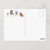 Noordelijk dorp Boreal Lights Handgeschilderd Briefkaart (Achterkant)