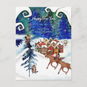 Noordelijk dorp Boreal Lights Handgeschilderd Briefkaart (Voorkant)