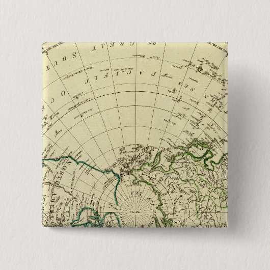 noordelijk halfrond 2 vierkante button 5,1 cm (Voorkant)