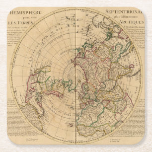noordelijk halfrond 5 kartonnen onderzetters