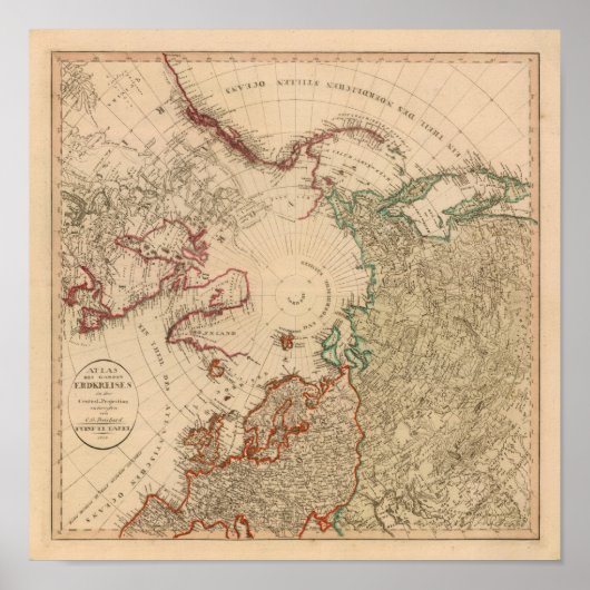 Noordelijk halfrond, noordpoolgebied poster (Voorkant)