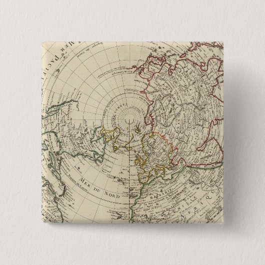noordelijk halfrond vierkante button 5,1 cm (Voorkant)