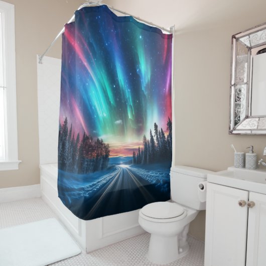 Noordelijk hoogtepuntsgordijn douchegordijn (In situ)