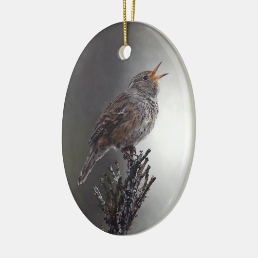 Noordelijk Huis Wren Vogelschildering Jaar Vakanti Keramisch Ornament (Links)