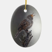 Noordelijk Huis Wren Vogelschildering Jaar Vakanti Keramisch Ornament (Voorkant)