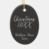 Noordelijk Huis Wren Vogelschildering Jaar Vakanti Keramisch Ornament (Achterkant)