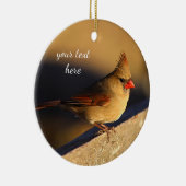 Noordelijk kardinaal vrouw keramisch ornament (Rechts)