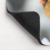 Noordelijk Kardinaal vrouw op Common Winterberry Muismat (Hoek)