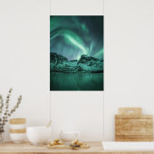 Noordelijk licht in Noorwegen Poster (Keuken)