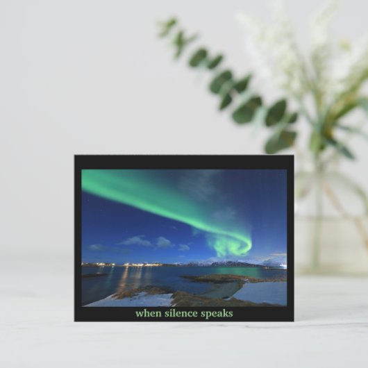 Noordelijk licht met prijsopgave briefkaart (Staand voorkant)