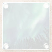 Noordelijk Licht Noorwegen Glazen Onderzetter (Achterkant)