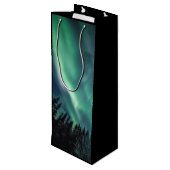 Noordelijk lichtbos wijn cadeautas (Achterkant Gekanteld)