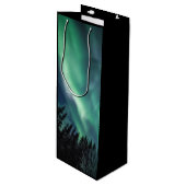 Noordelijk lichtbos wijn cadeautas (Voorkant Gekanteld)