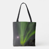 noordelijk lichtS | Haukland Beach Island Tote Bag (Achterkant)