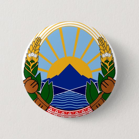 noordelijk macedonië embleem ronde button 5,7 cm (Voorkant)