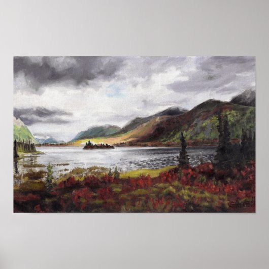 Noordelijk meer in de herfst: 17X11 Poster (Voorkant)