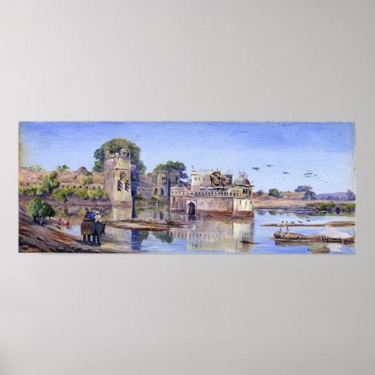 Noordelijk paleis in de haven van padmini , India Poster (Voorkant)
