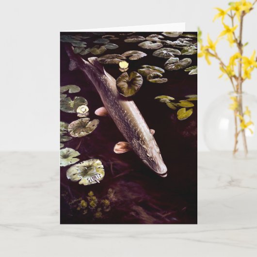 noordelijk pike-wenskaart kaart (Gele Bloem)