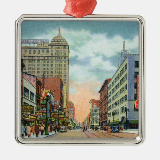 Noordelijk Uitzicht van de hoofdstraat Metalen Ornament (Voorkant)