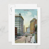 Noordelijk Uitzicht van de Tweede Ave van Pike Str Briefkaart (Voorkant / Achterkant)