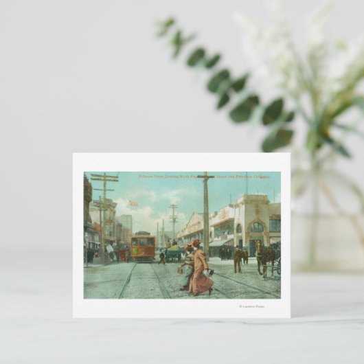 Noordelijk Uitzicht van Fillmore St van O'Farrell  Briefkaart (Staand voorkant)