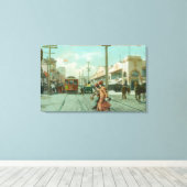 Noordelijk Uitzicht van Fillmore St van O'Farrell  Canvas Afdruk (Insitu (Houten vloer))