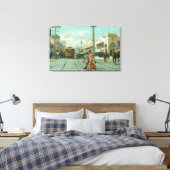 Noordelijk Uitzicht van Fillmore St van O'Farrell  Canvas Afdruk (Insitu (Slaapkamer))