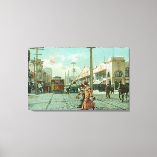 Noordelijk Uitzicht van Fillmore St van O'Farrell  Canvas Afdruk (Voorkant)