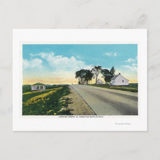 Noordelijk Uitzicht van het slagveld Saratoga Briefkaart (Voorkant)