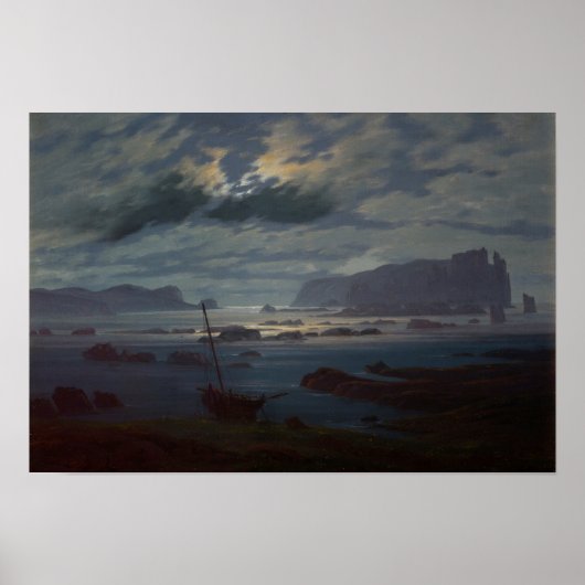 Noordelijk Zee in Moonlight, 1823-24 Poster (Voorkant)