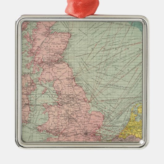 Noordelijk Zee Metalen Ornament (Voorkant)