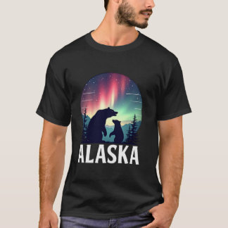 Noordelijke Alaska Lights Kijken Mama Baby Polar B T-shirt