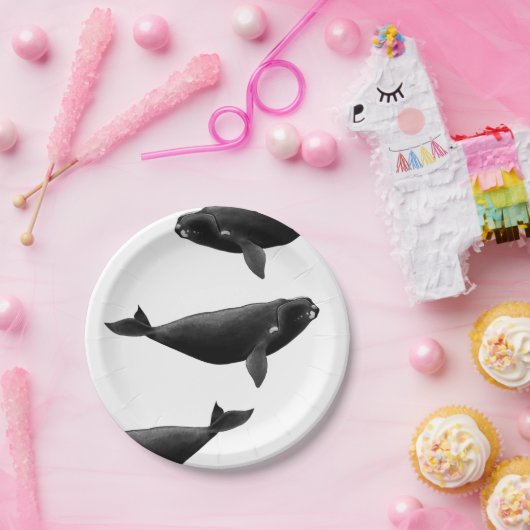 Noordelijke Atlantische Oceaan: walvis Eubalaena g Papieren Bordje (Feest)