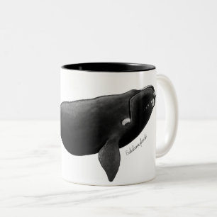 Noordelijke Atlantische Oceaan: walvis Eubalaena g Tweekleurige Koffiemok