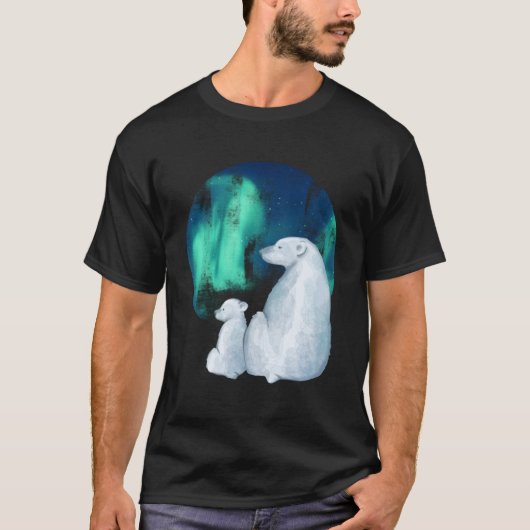 Noordelijke Aurora Borealis licht schattige polar T-shirt (Voorkant)
