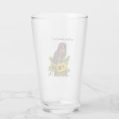 Noordelijke Barred Uil met Zonnebloemen Pint Glass Glas (Achterkant)