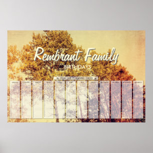 Noordelijke berkenbomen kunst verjaardagsposter poster