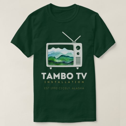 Noordelijke Blootstelling Tambo TV Installatie She T-shirt (Design voorkant)