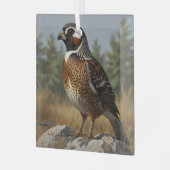 Noordelijke Bobwhite Glas Ornament (Voorkant links)