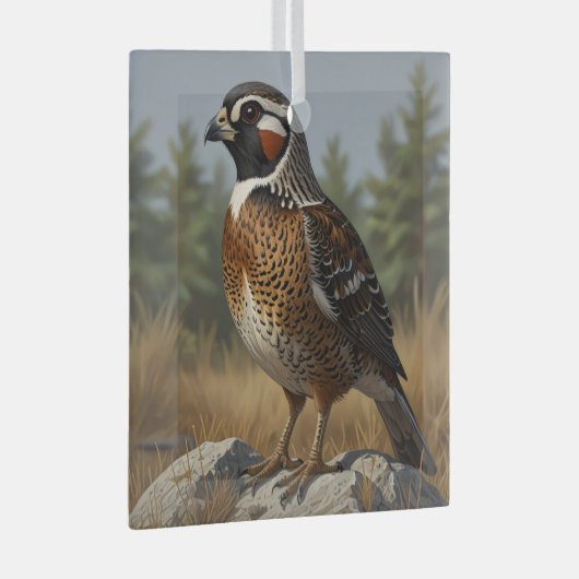 Noordelijke Bobwhite Glas Ornament (Voorkant Rechts)