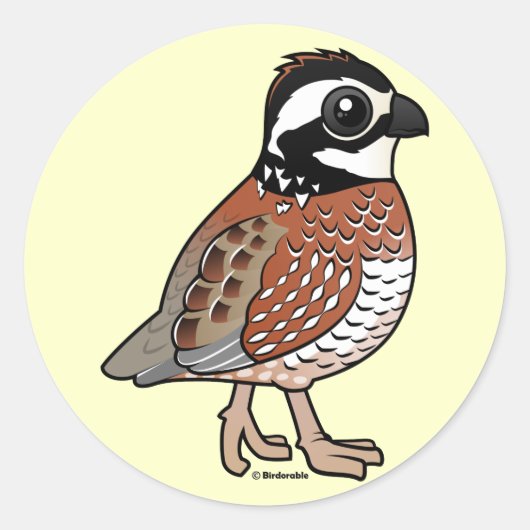 Noordelijke Bobwhite Ronde Sticker (Voorkant)