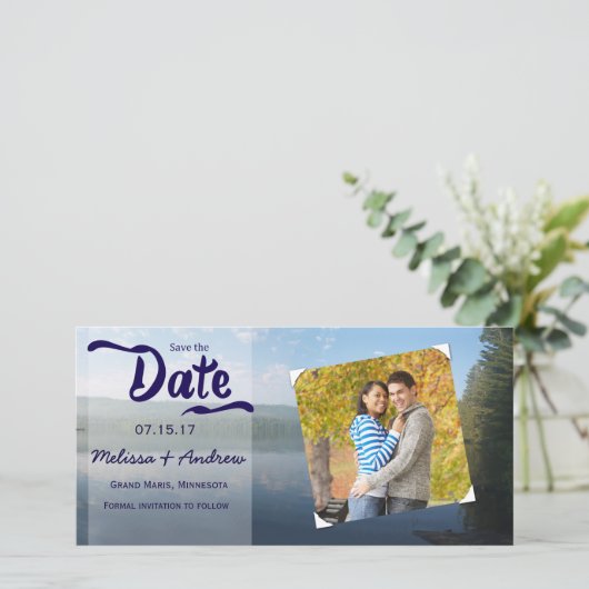 Noordelijke Bossen bruiloft Bewaar de datum Save The Date (Staand voorkant)