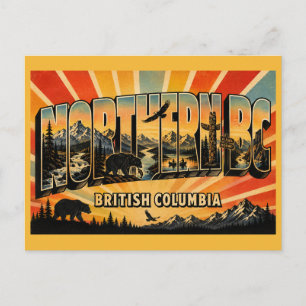 Noordelijke Brits-Columbia-wildernis vintage Briefkaart