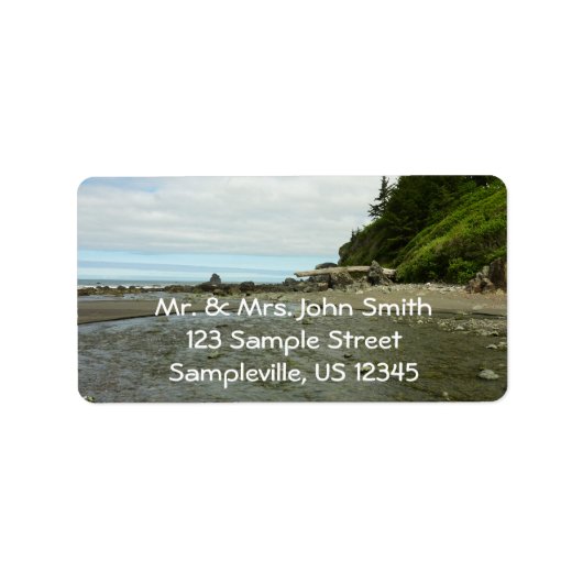 Noordelijke Californische kustlijn van Redwood Par Etiket (Voorkant)