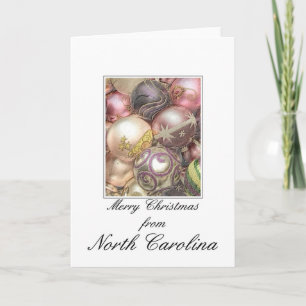 Noordelijke Carolina-kerstKaart met ornamenten Feestdagen Kaart