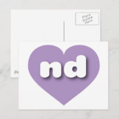 Noordelijke Dakota lavender hart - Ik hou van Briefkaart (Voorkant / Achterkant)